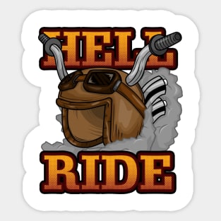 Motorcyclist with Sunglasses and Motorcycle Sticker